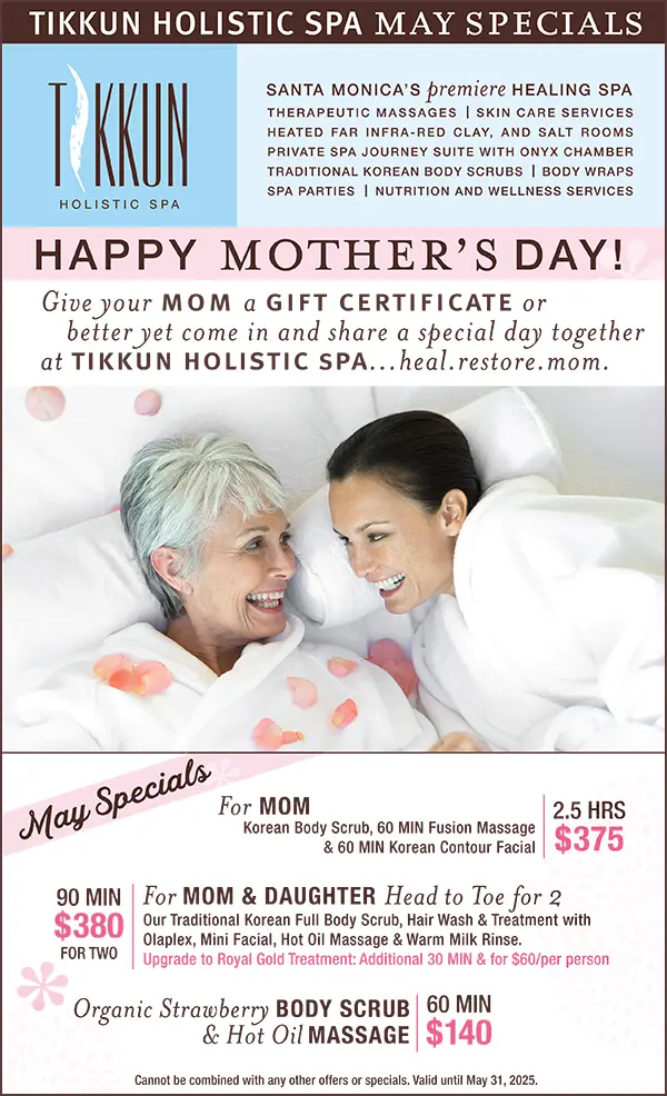 Tikkun Spa May Specials.