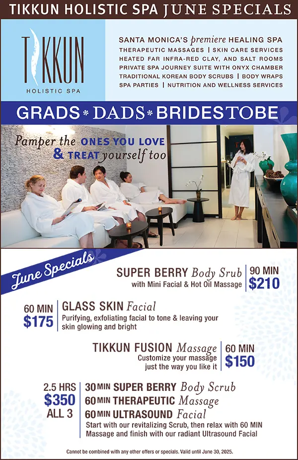TIkkun Spa June Specials. Please call if you have any questions.