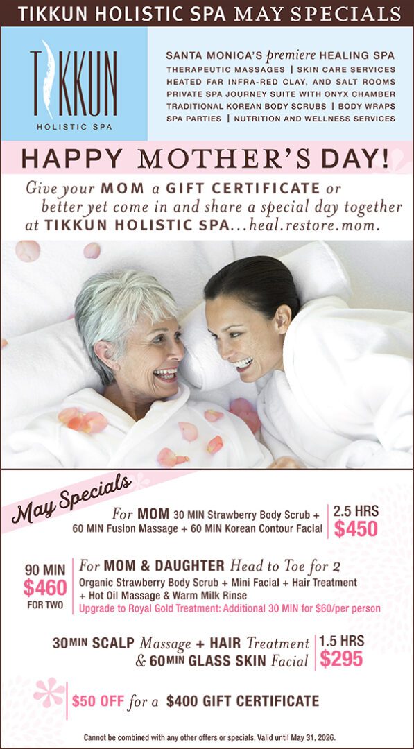 Tikkun Spa May Specials